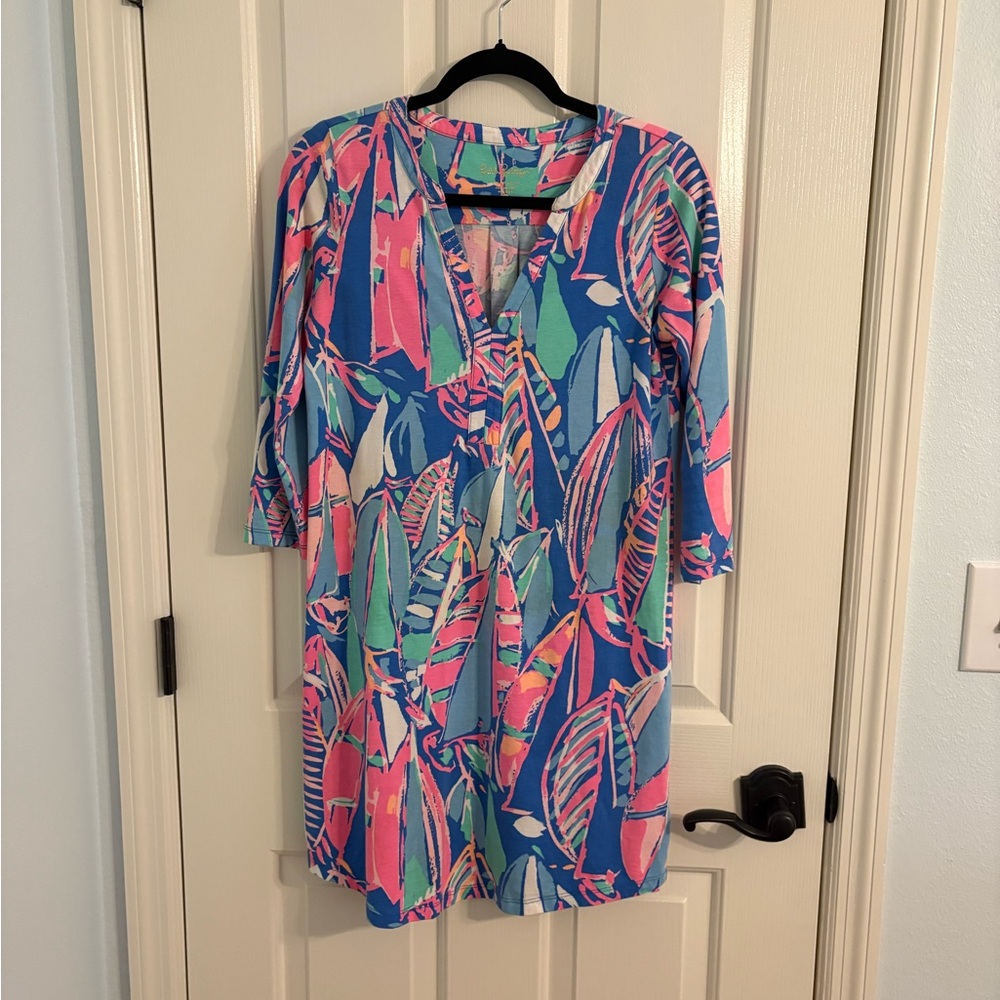 Lilly Pulitzer Ali Out To Sea Sail Boat Nautical Print Pattern Cotton Dress S